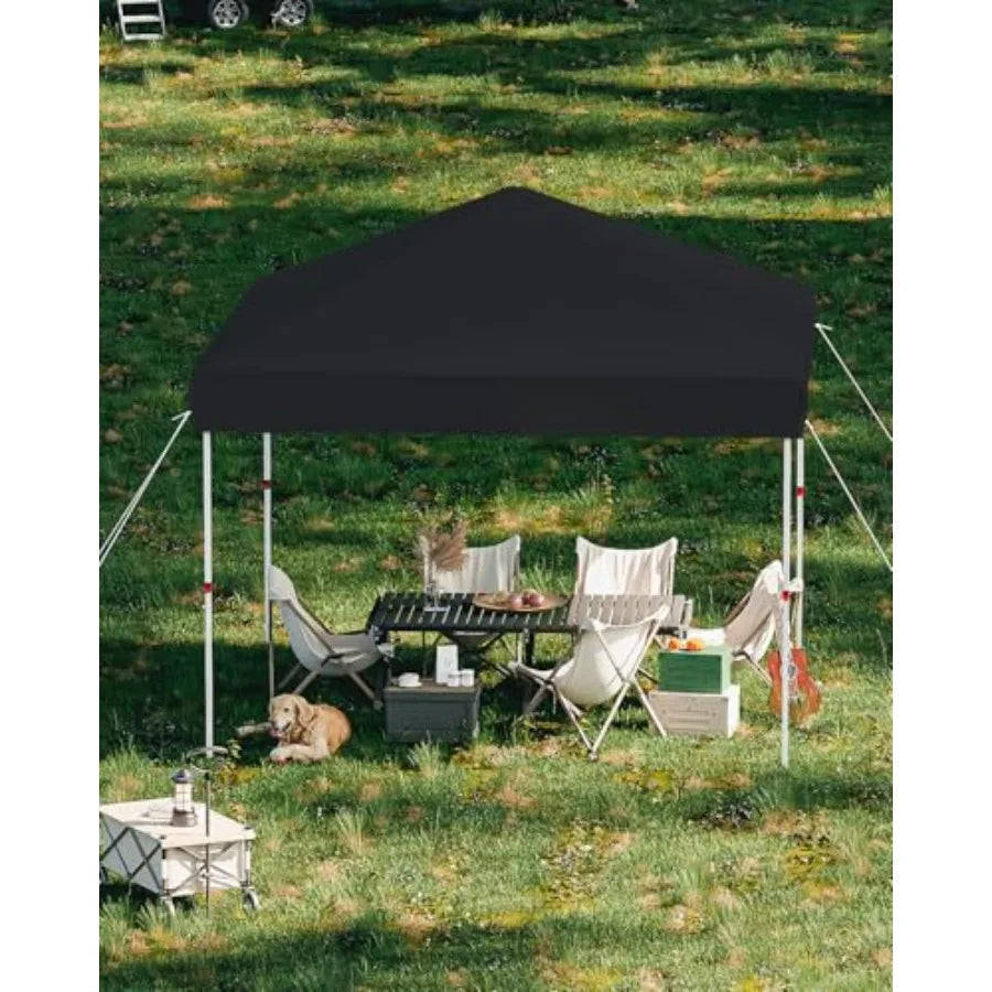 10x10 Pop Up Canopy with One Button Push Setup - Heavy Duty Outdoor Canopy Tent with Portable Roller Bag - 3 Adjustable Height,