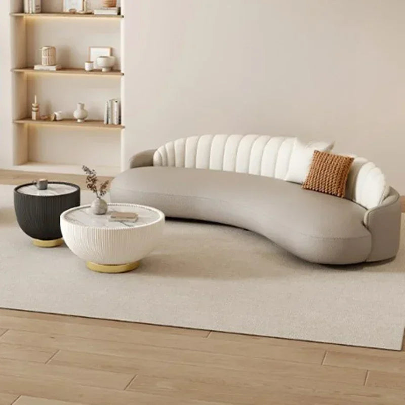 Curved Velvet Couches Modern Lounge Comfortable Nordic Puffs Sofa Luxury Designer Solid Wood Sofas Para El Hogar Home Furniture