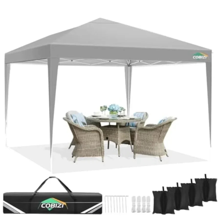 10x10 Pop Up  Tent Without Sidewall UPF 50+ Waterproof Outdoor   Tent Portable Canopies Gazebo for Commercial Sun Shade Party B