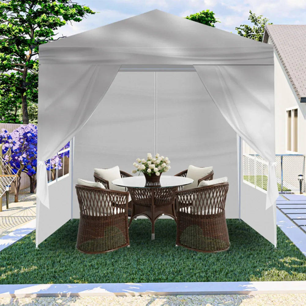 Gazebo de jardin extérieur de 6,5x6,5 pieds, tente de fête de mariage, chapiteau avec 4 parois latérales amovibles
