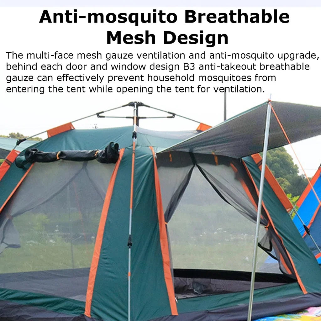 Goture 6-7Person Waterproof Automatic Tent 240*240*150cm Double Layer Camping Tent Outdoor Dome Camping Family Tent Couple Tents