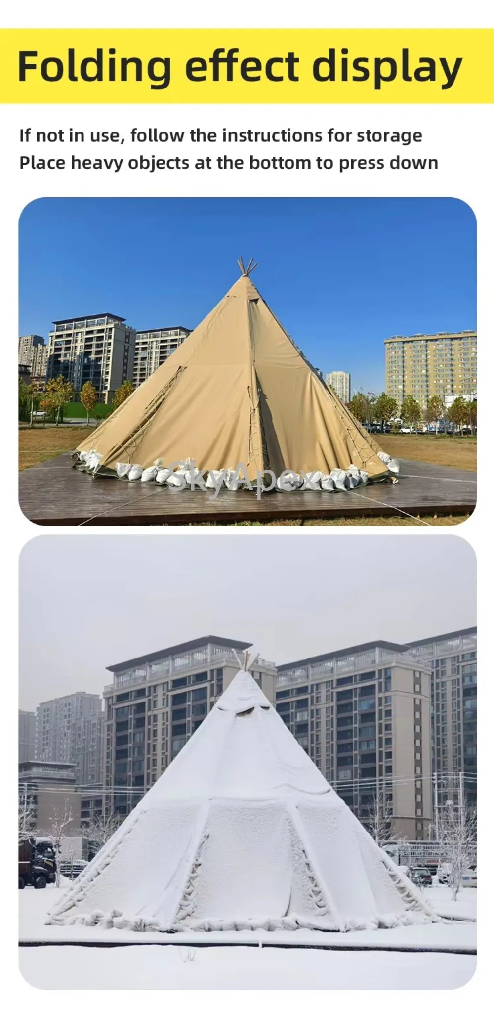 Tente de réception pyramidale haut de gamme - Bâche pour 100 personnes - Tentes tipi pour salons professionnels, mariages et événements commerciaux