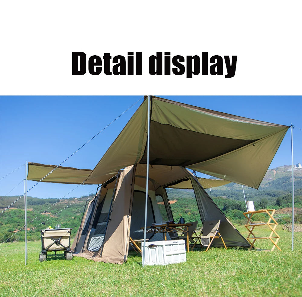 Tunnel tent 8-12 person 4-season double-layer waterproof UV resistant and windproof tent Family outdoor camping tent detachabl