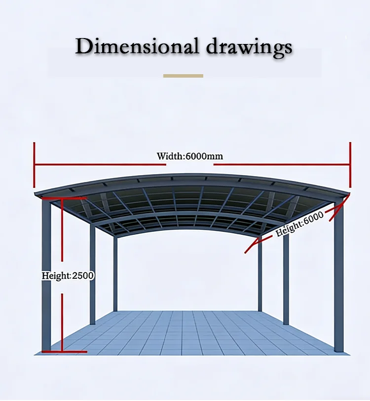 Premium Aluminum Outdoor Structures & Shade, Freestanding Carport Garage with Thick Roof Panels, Reliable Car Parking Shelter