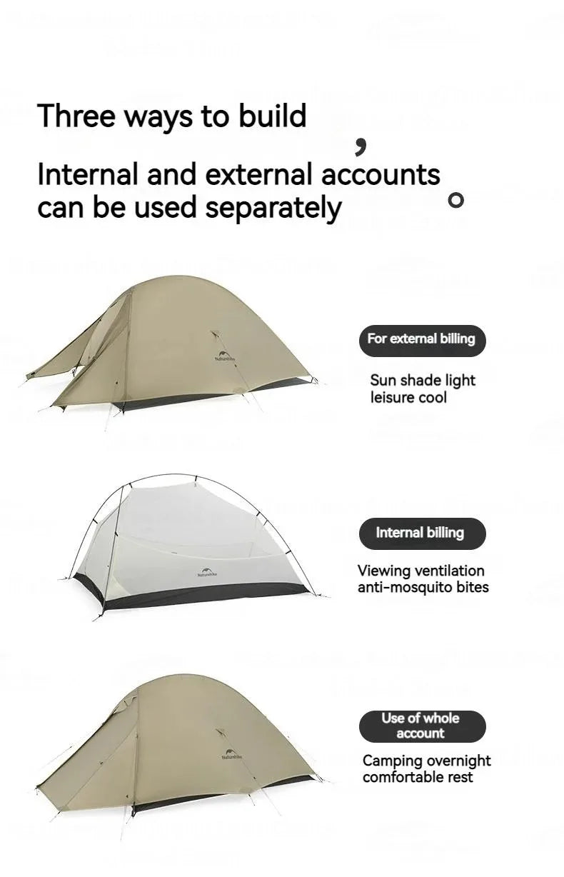 Naturehike Cloud Up Pro Tent 1 2 Person 20D Ultralight Portable Waterproof Camping Tent Outdoor Hiking Travel Backpacking Tent