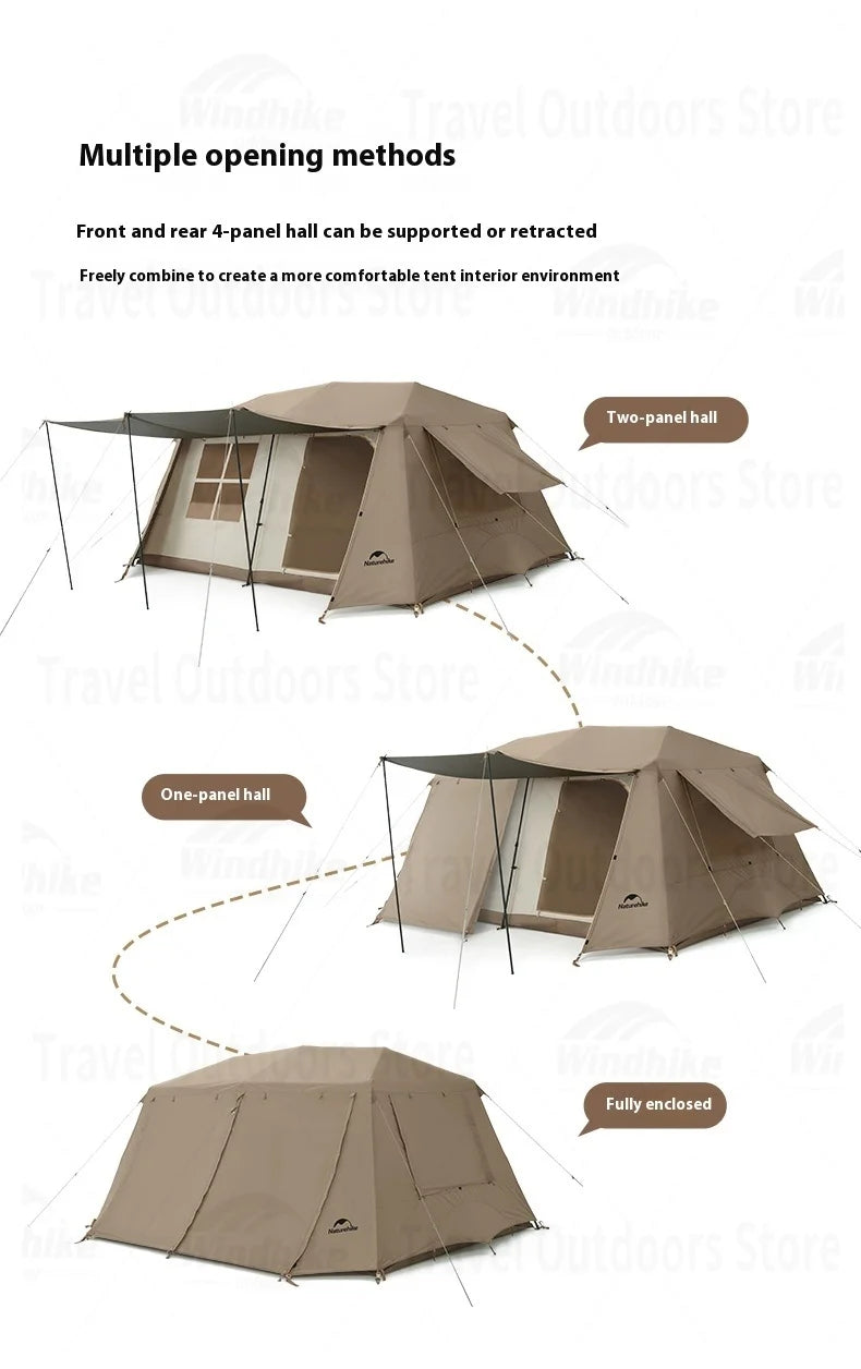 Naturehike Village 13㎡ Automatic Tent Camping Quick Opening Tents UPF50+ Breathable Tent PU2000mm Outdoor Travel For 4 Seasons