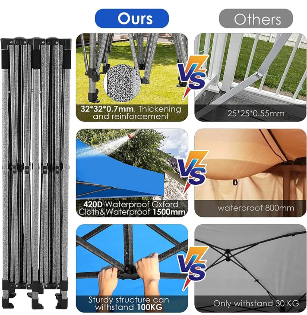 Gazing Pavilion Sunshade Carport  Waterproof  Automatic Folding Carport Tent Suitable for Outdoor Parties Events and Car Shelter