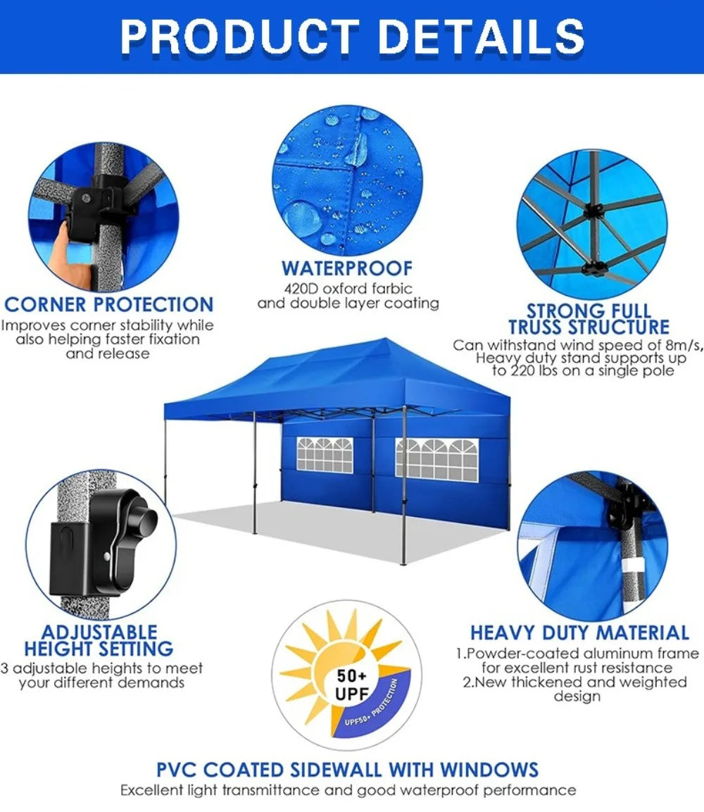 Gazing Pavilion Sunshade Carport  Waterproof  Automatic Folding Carport Tent Suitable for Outdoor Parties Events and Car Shelter