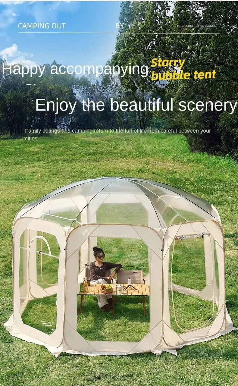 New Star Tent Transparent Bubble House Sun Room 4-10 Person PVC Courtyard Restaurant Shed Camping Supplies Outdoor Camping