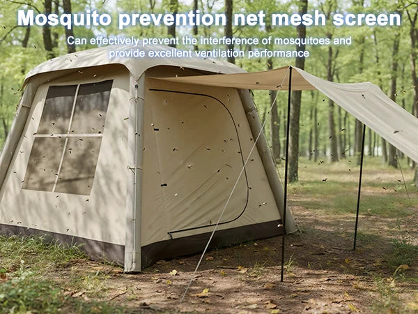 Outdoor Park Camping Glamping Tent Multi-person 4-5 People Tent Hiking Mountain Hiker Inflatable Tent Portable Rainproof Tent