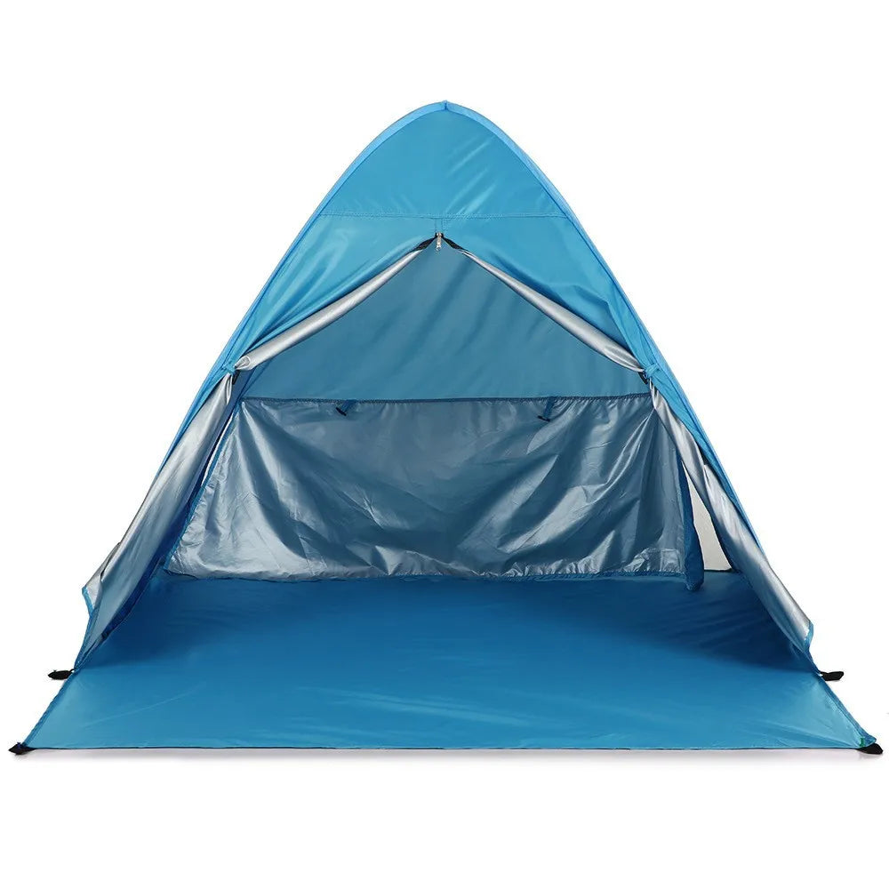 Pop Up Camping Tent Automatic Waterproof Tent With Curtain Quick Deployment Outdoor Beach Sun Shade Tent for Camping Beach Outdo
