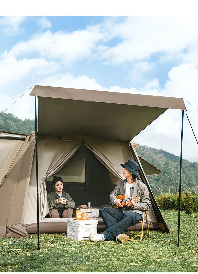 Naturehike Village 6.0-Roof Quick-open Camping Tent Outdoor Portable 150D Titanium Black Oxford Cloth Waterproof Sunscreen Tent