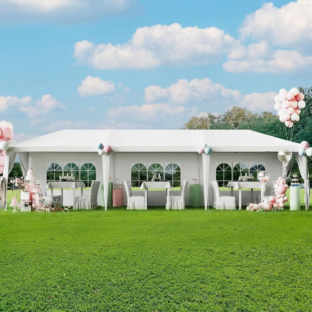 Tonnelle de réception robuste 10'x30' – Chapiteau de mariage imperméable avec parois latérales amovibles et 2 portes – Parfait pour, personnalisable