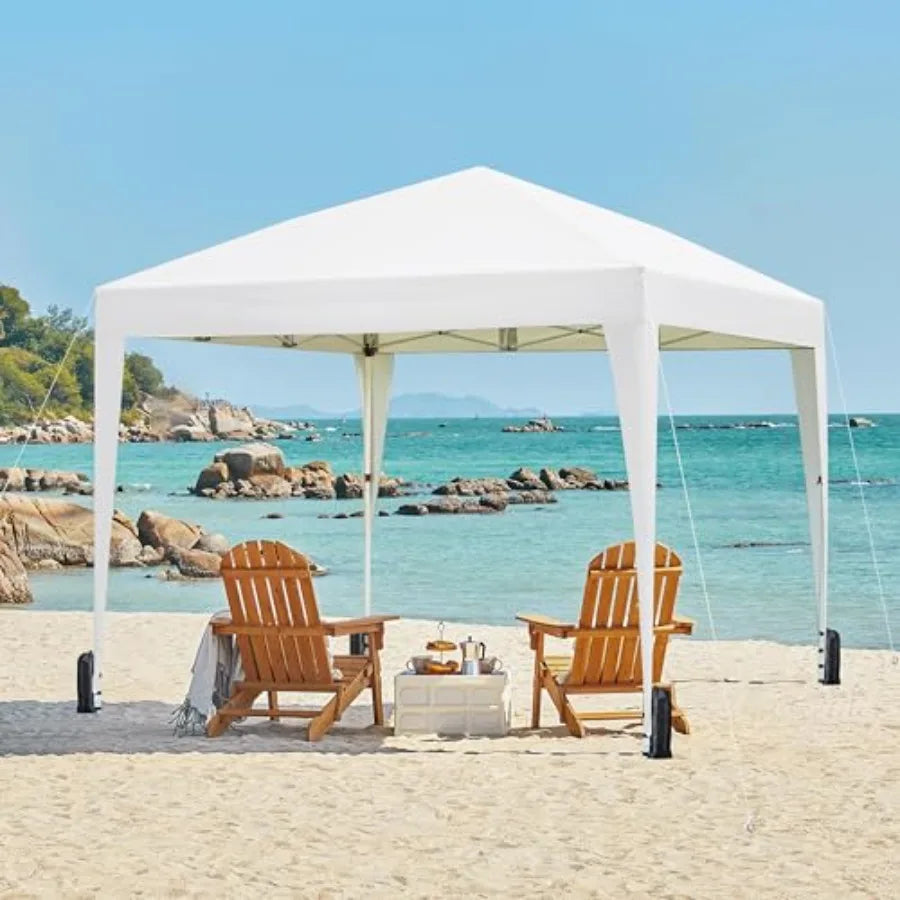 12x12 Pop Up Canopy with 4 Removable Sidewalls, Portable Enclosed Instant Tent, Waterproof Outdoor Tent, Beach Sun Shelter with