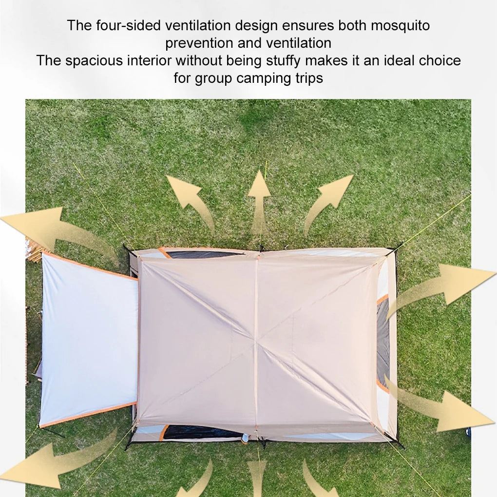3-12 Person Double Layers Oversize  Outdoor Camping Family Tent  2 Rooms Thickened Rainproof Outdoor Family Camp Tour Equipment