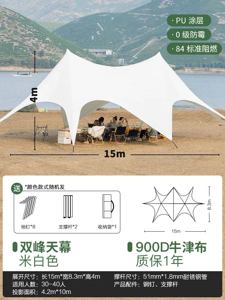 Tente de réception extérieure robuste, résistante aux UV, imperméable et coupe-vent, 10m, 15m, 20m, pour mariages et événements