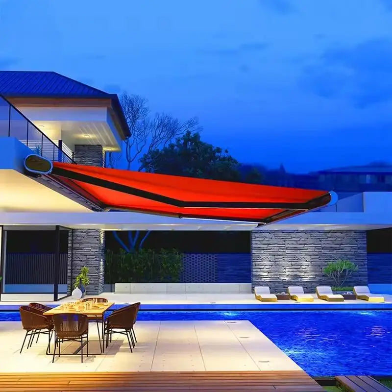 Modern outdoor retractable aluminum patio awning, awning can be customized in style,