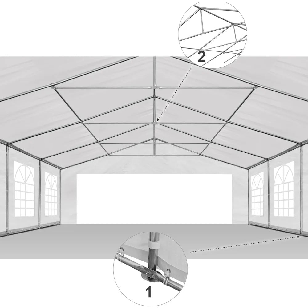 Party Tent 20x20 ft Heavy Duty Canopy Shelter for Wedding Event Fair with Fire Retardant Roof with Sidewalls