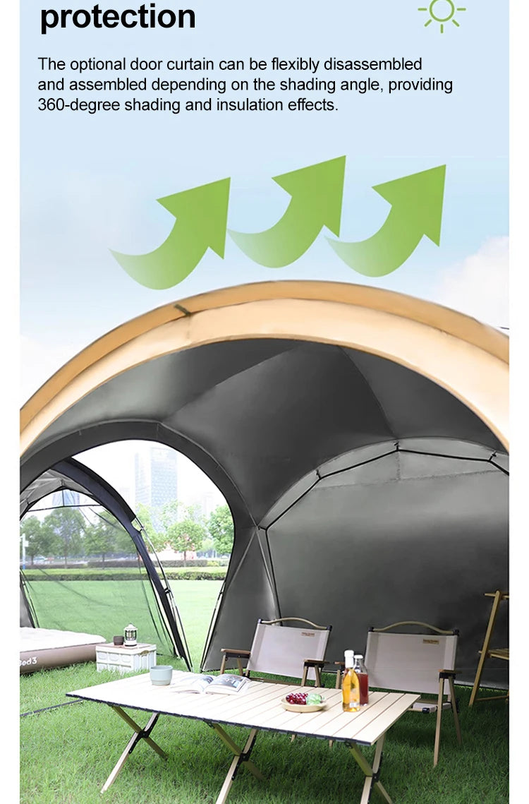 Sonuto 8-13 Person Camping Tent Sun Rainproof & Anti-Mosquito Large Car Awning Compact Foldable Outdoor Pavilion for Family