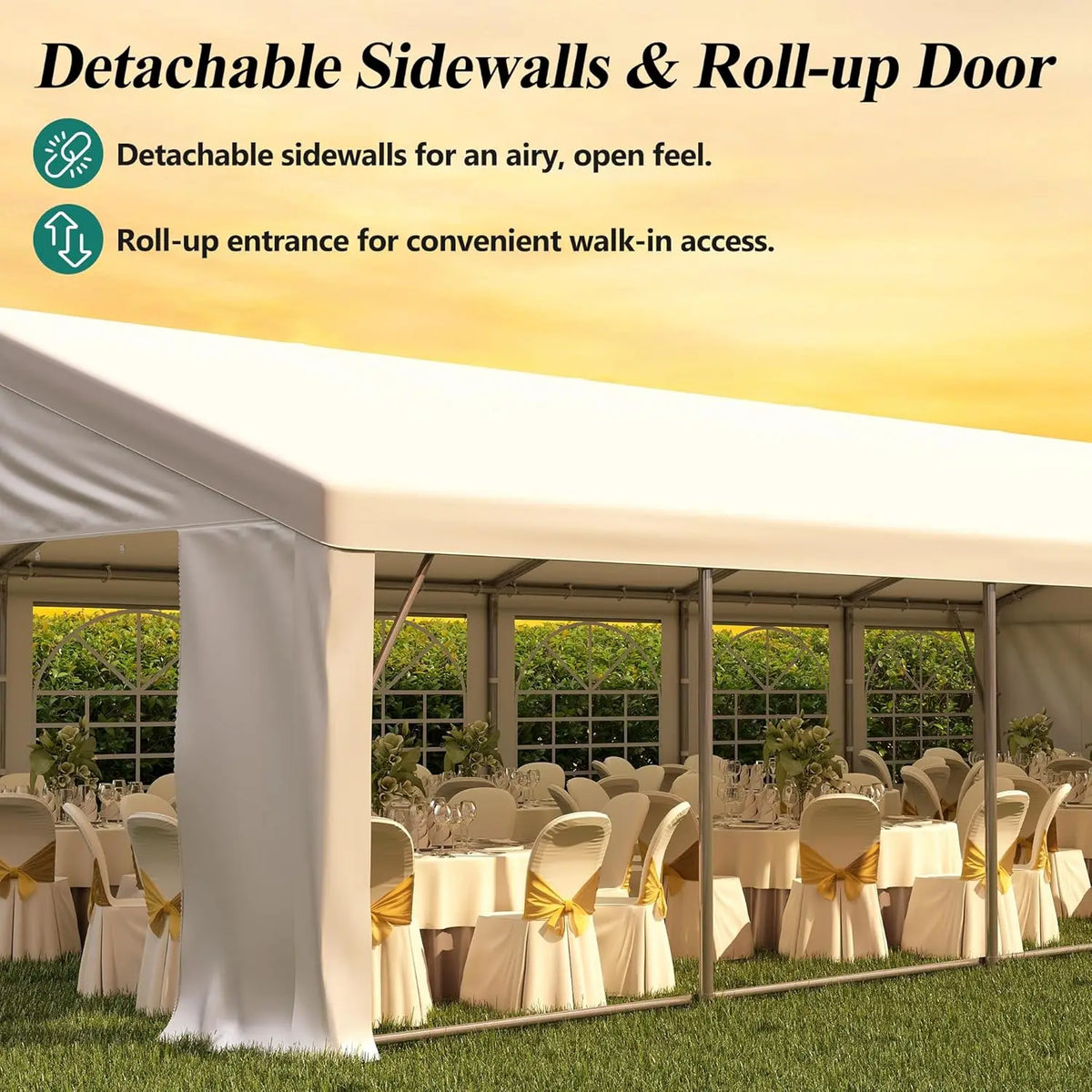 20x40 Heavy Duty Party Tent Removable Sidewall 4 Sand Bags Outdoor Wedding Event, Customized