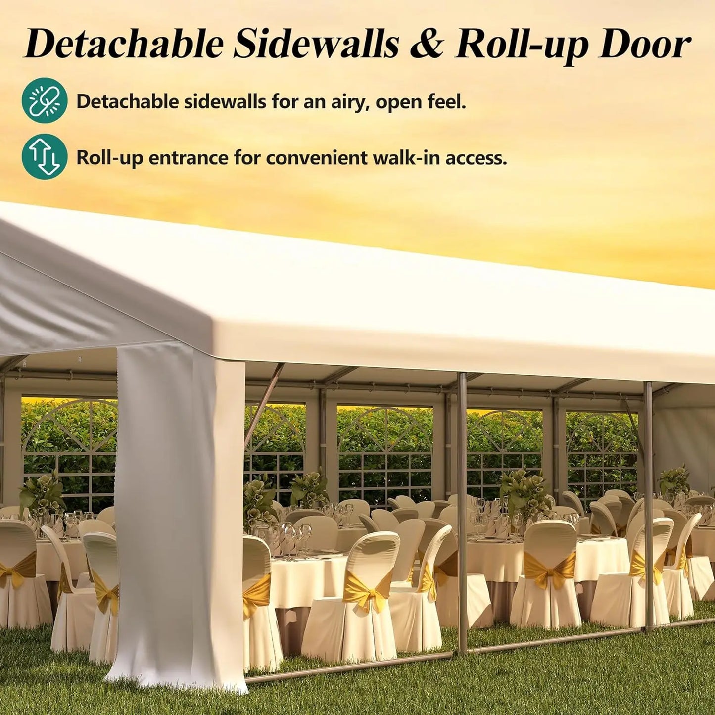 20x40 Heavy Duty Party Tent Removable Sidewall 4 Sand Bags Outdoor Wedding Event, Customized