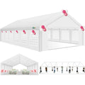 Tente de réception 20x40 robuste et imperméable avec 12 parois latérales, 16 fenêtres de type église et sacs de sable intégrés, grande auvent extérieur pour mariage