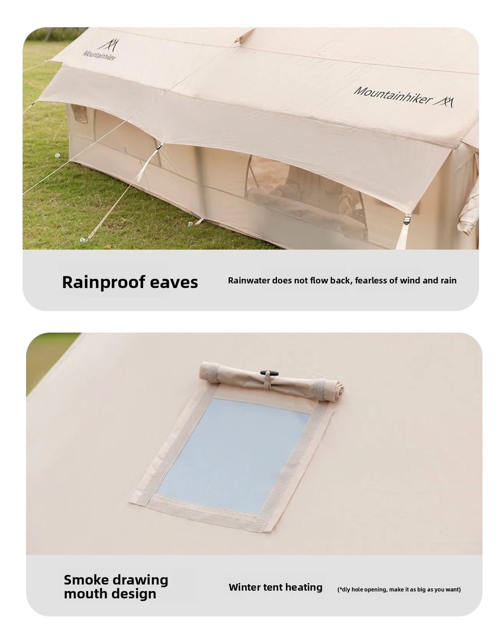 Mountainhiker Outdoor Camping Inflatable Tent Portable Folding Fully Automatic Rainproof Tourism 12 ㎡ Family House