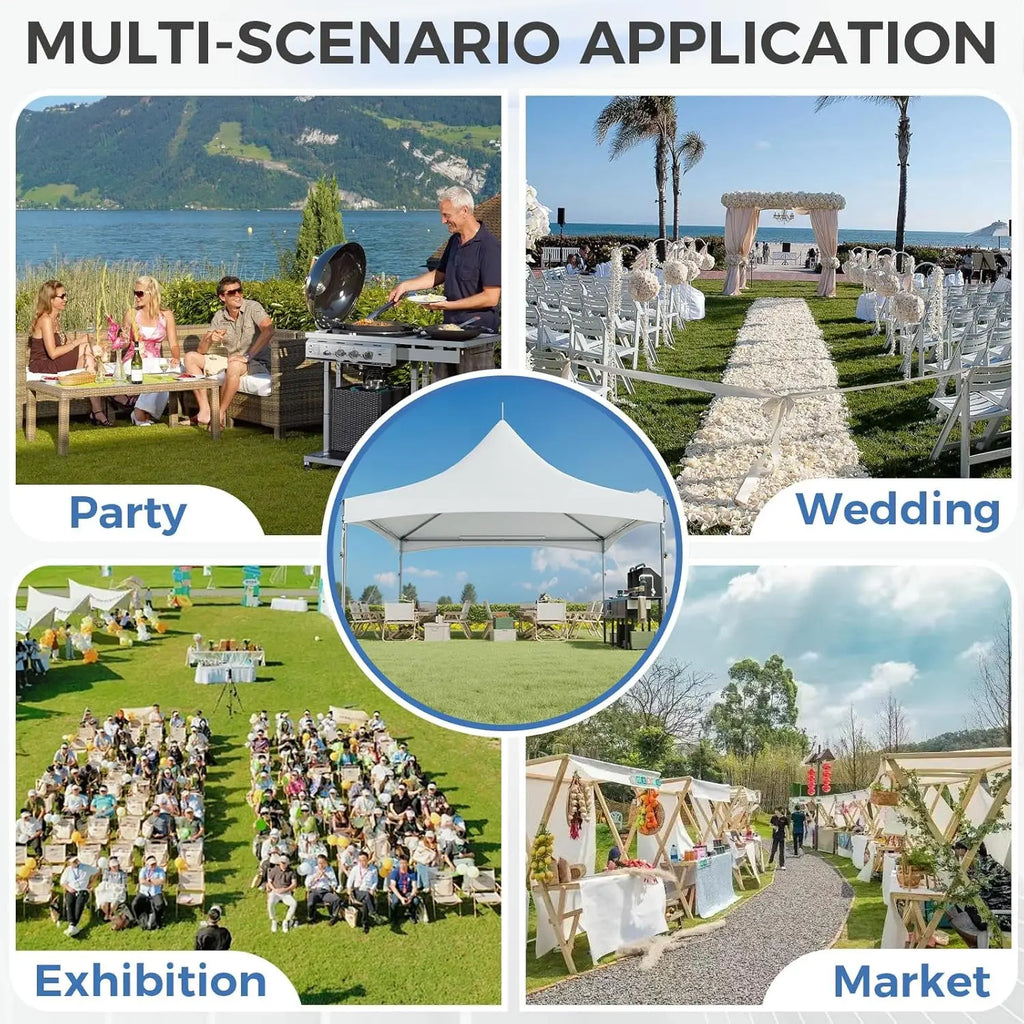 20x20FT Heavy Duty High Peak Party Tent, Outdoor PVC Canopy Shelter for 70 Guests, Ideal for Weddings, Events &, Customized