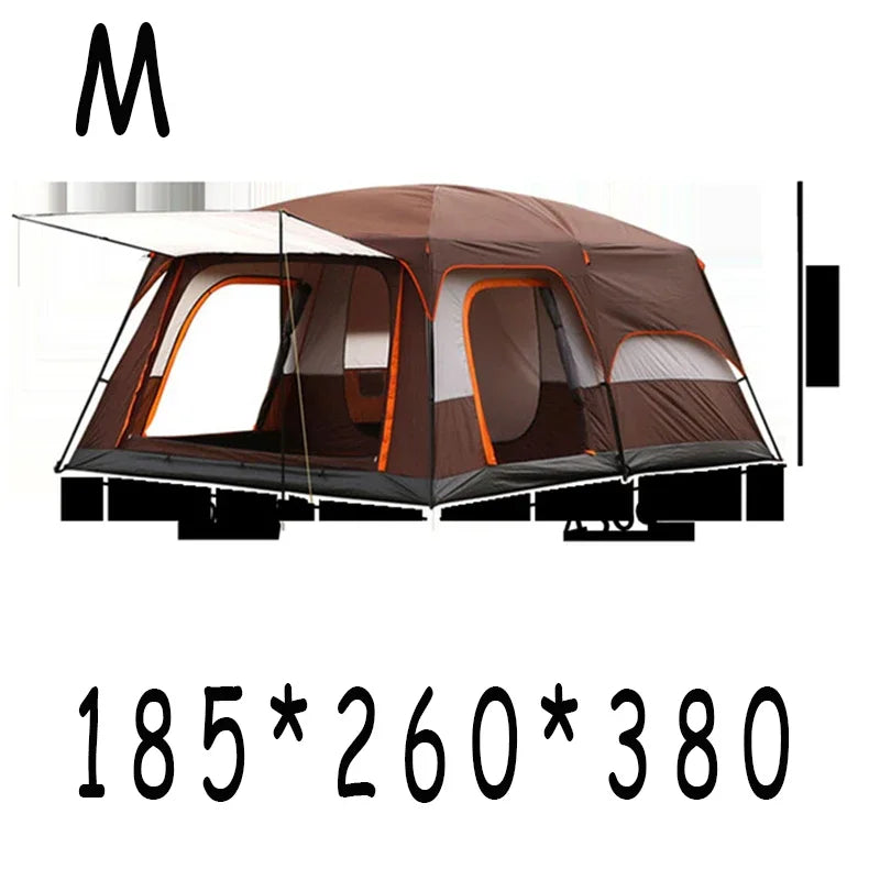 6 - 10 People Family Tour Hiking Picnic Rain-proof Mosquito-proof Wind-proof Camping Tent Outdoor  2 Rooms tent