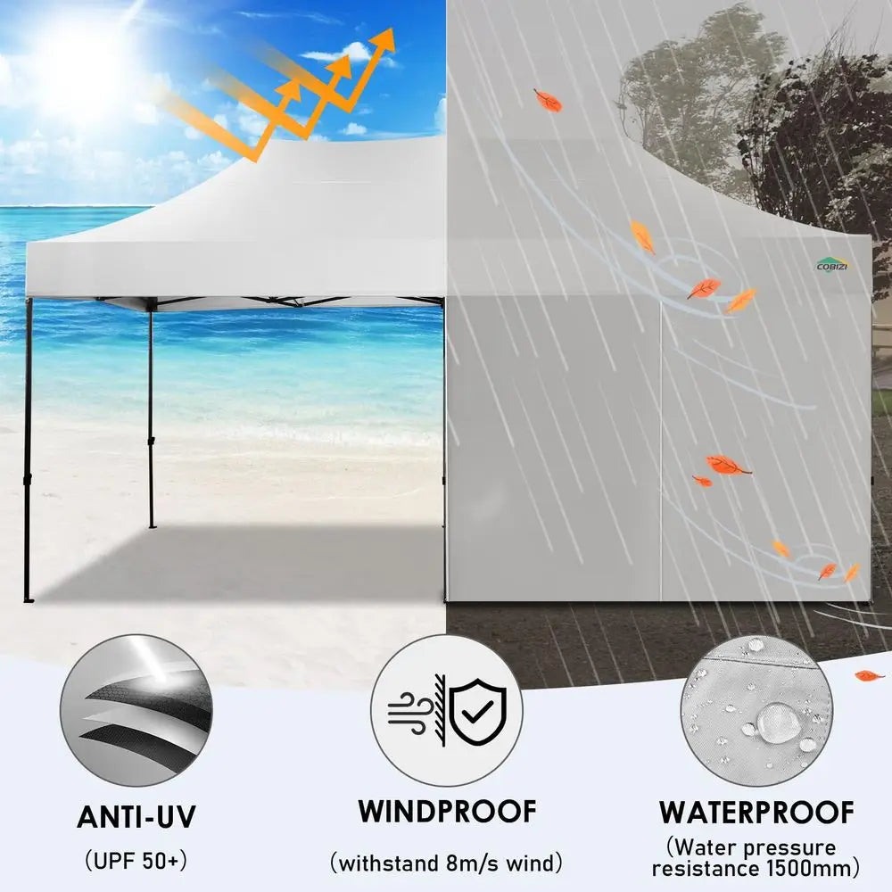 10x20 Heavy Duty Pop up Canopy Tent with 6 sidewalls Easy  Commercial Outdoor Wedding Party Tents for Parties All Season Wind