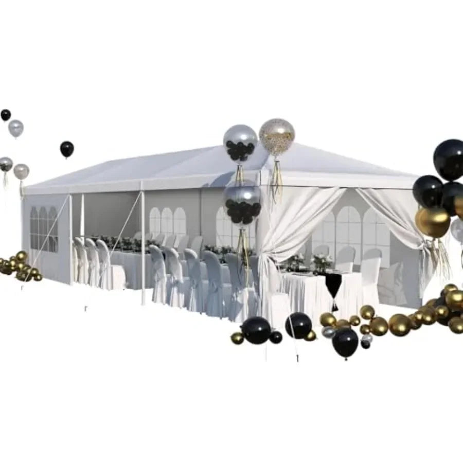10'x30' Outdoor Heavy Duty  Tent Waterproof Wedding Party Tent with UV Protection Sidewalls Wind Resistant Portable Gazebo Shel