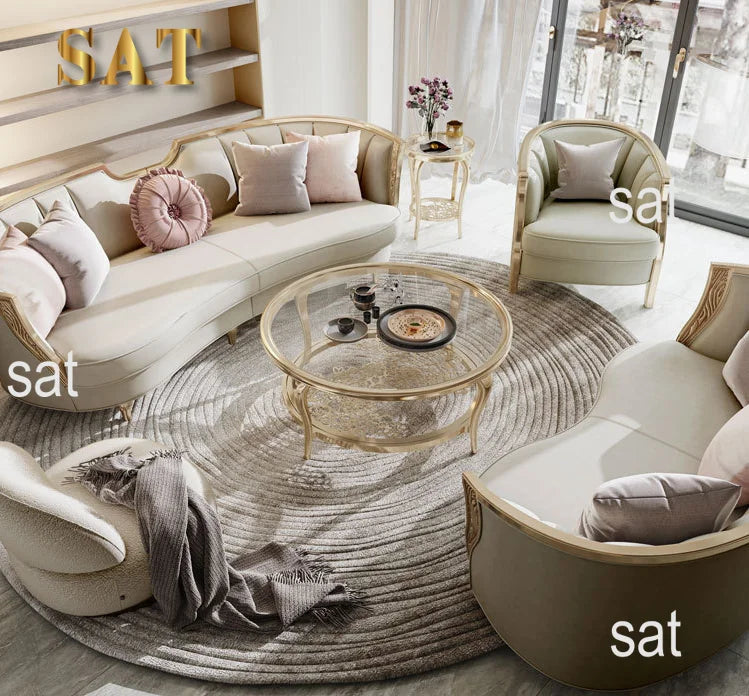 mz- Modern Modular Sectional Sofa Luxury Gold Sofa Set Furniture American Curved Upholstery Living Room Sofas for Home Hotel~