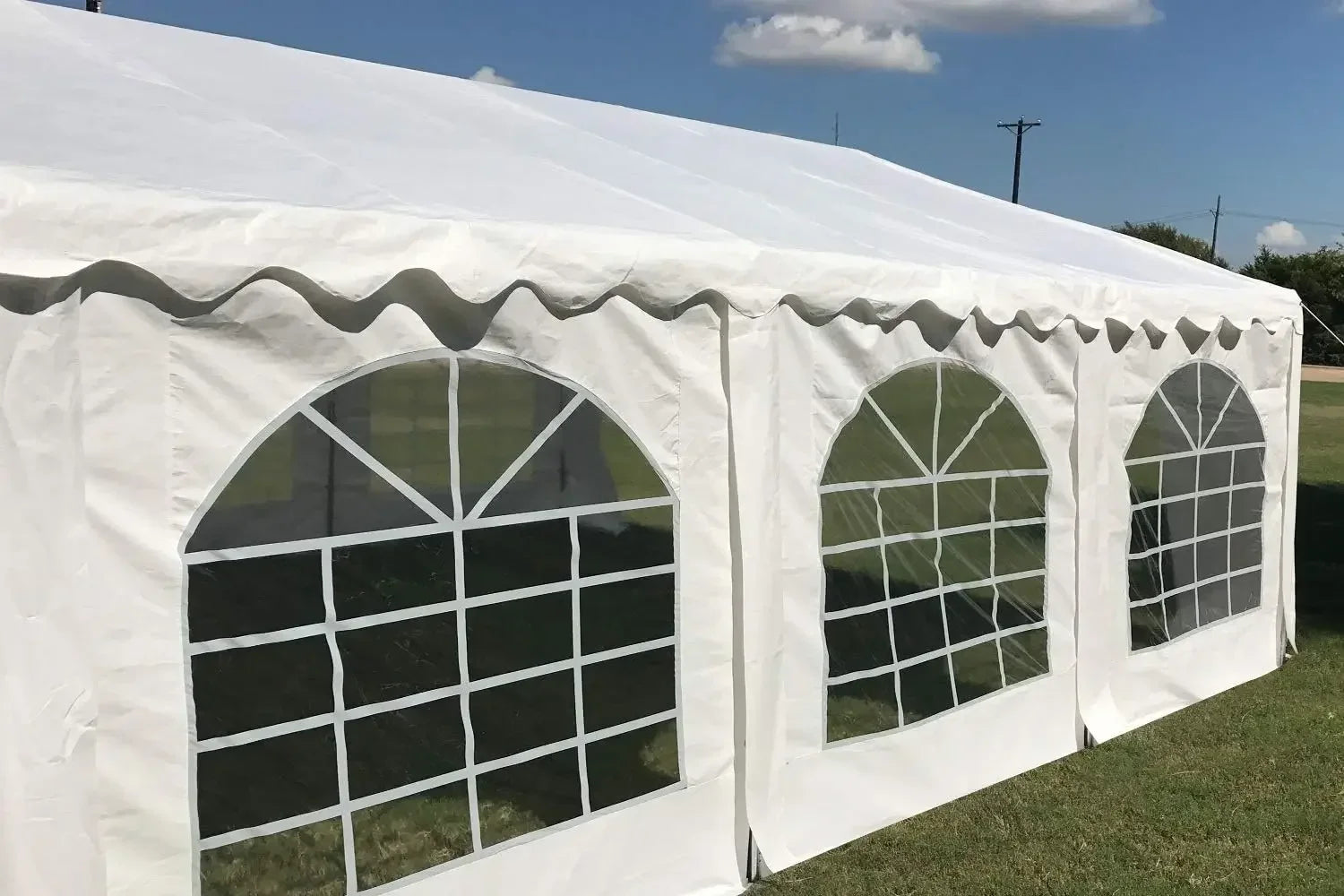 Tentes en PE budgétaires 26'x16', pour fêtes, auvent extérieur, tente de mariage avec parois latérales amovibles supérieures imperméables
