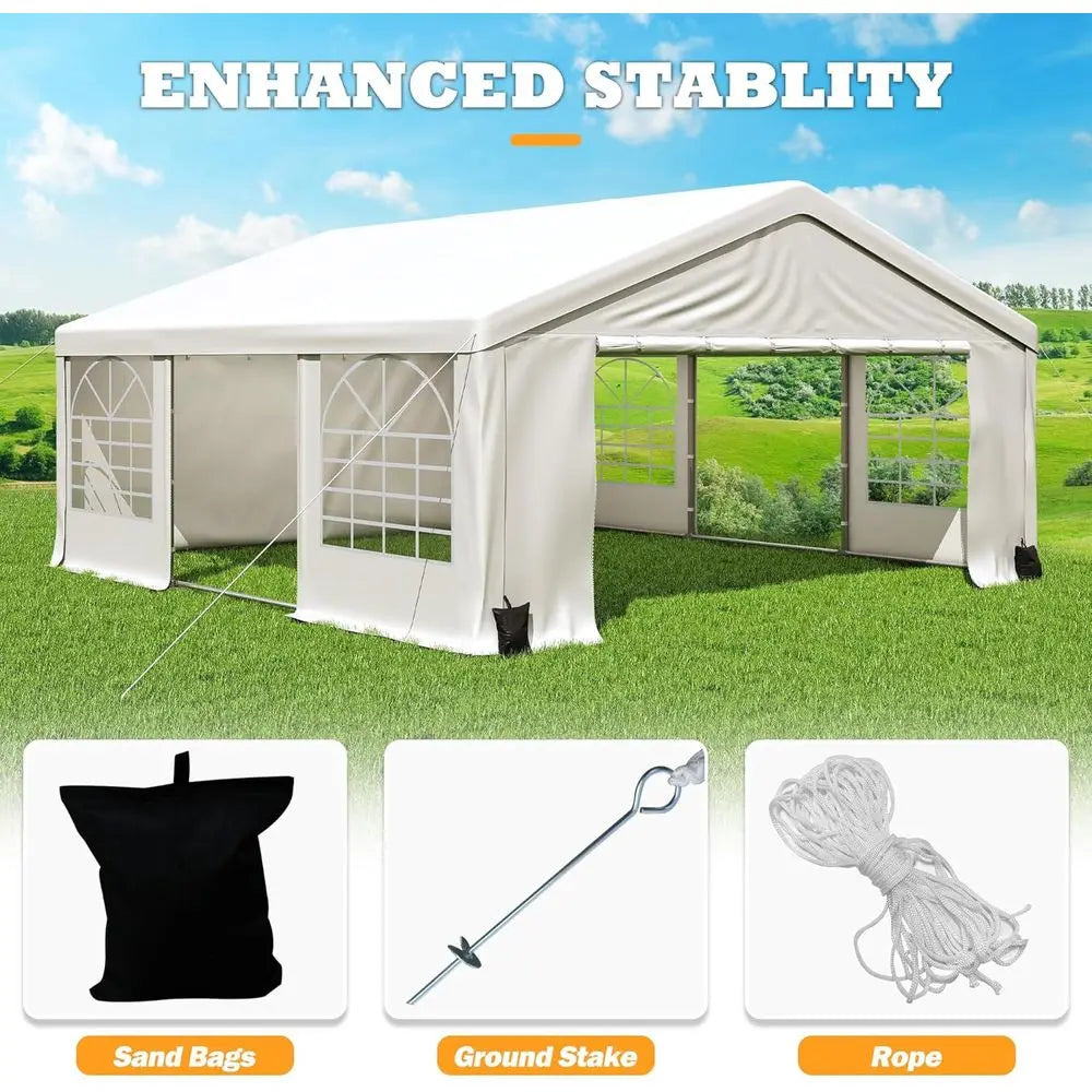 20 x 20t Party Tent Heavy Duty, Outdoor Wedding Tent with Removable Sidewalls, Event Gazebo Shelters or Party