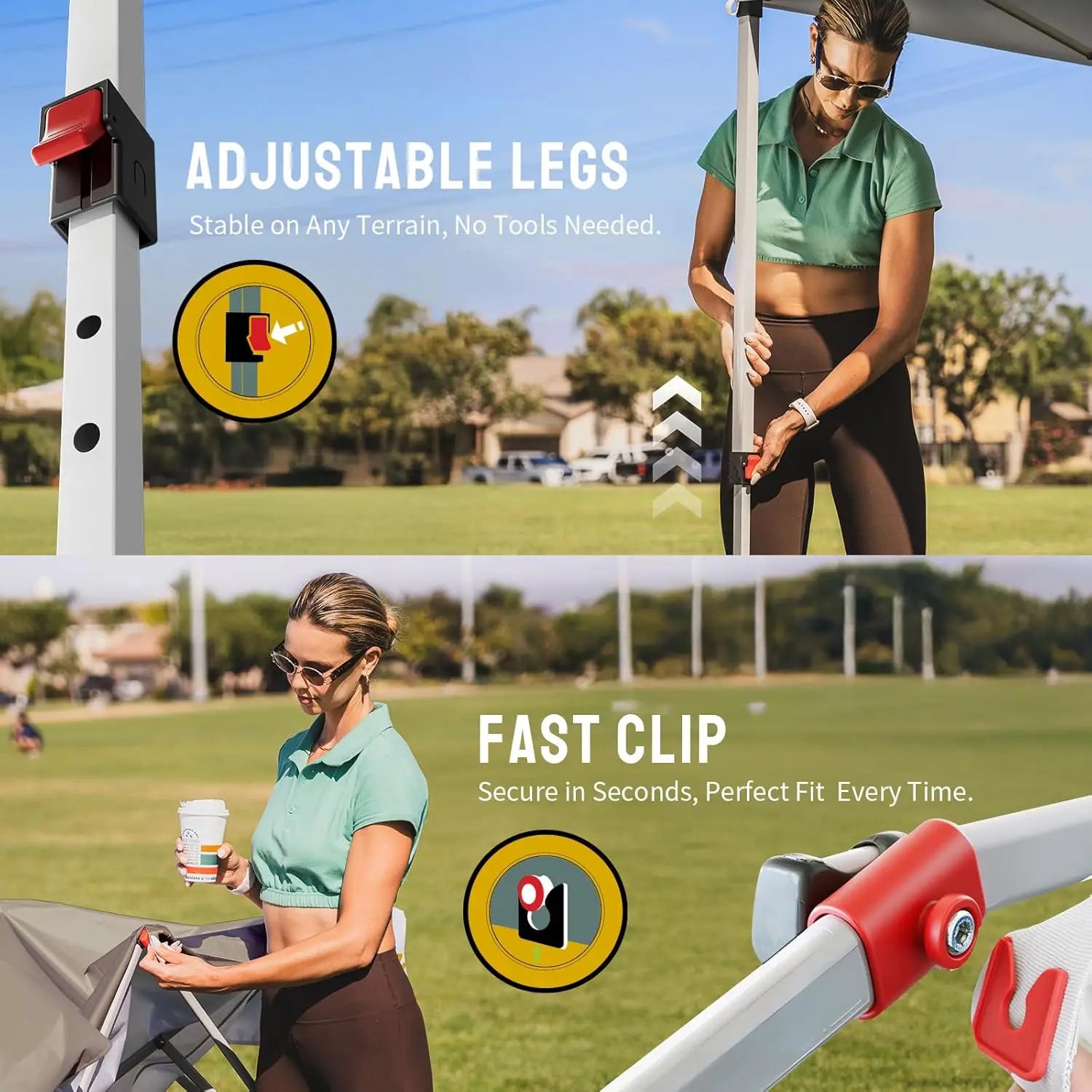 8x8 Pop Up Canopy - Beach Tent with One Push Setup - Easy Outdoor Sun Shade for Events, Parties, Camping - Gazebo, Customized