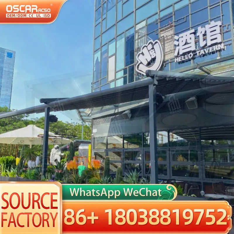Aluminum Folding Canopy Outdoor Patio Garden Electric Shade Retractable Canopy Pergola