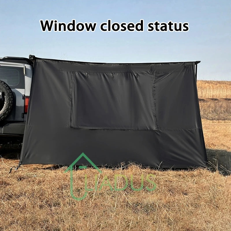 Car Side Tent Blackout with Mesh Windows Waterproof UV Protection Mounted Awning for Outdoor Camping Portable Shelter Easy Setup