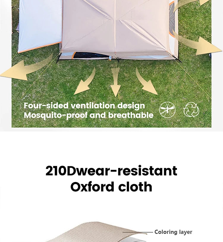 Outdoor Camping Family Tent 3-12 Person Double Layers Oversize 2 Rooms Thickened Rainproof Outdoor Family Camp Tour Equipment