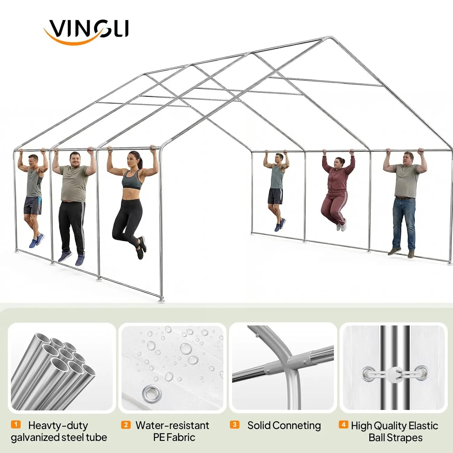 20x20 Party Tent Event Tent for Parties, Outdoor Canopy Tents with Bonus Balloons Heavy Duty Carport Wedding Canopy, Custom