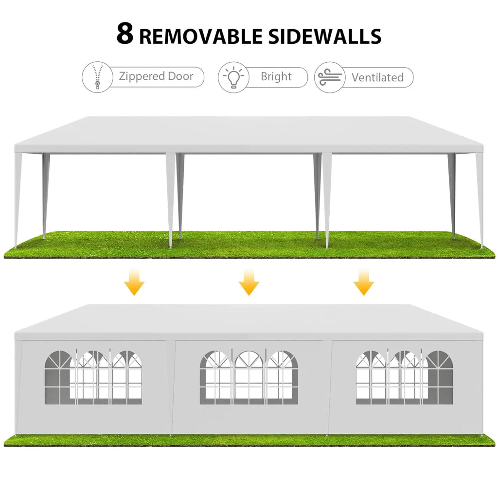 10' x 30' Outdoor Waterproof Gazebo Canopy Tent with Removable Sidewalls and Windows Heavy Duty Tent for Party, Customized