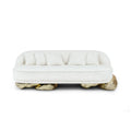 Modern Portuguese three-seater sofa with fabric cover, metal frame, durable design, suitable for living rooms
