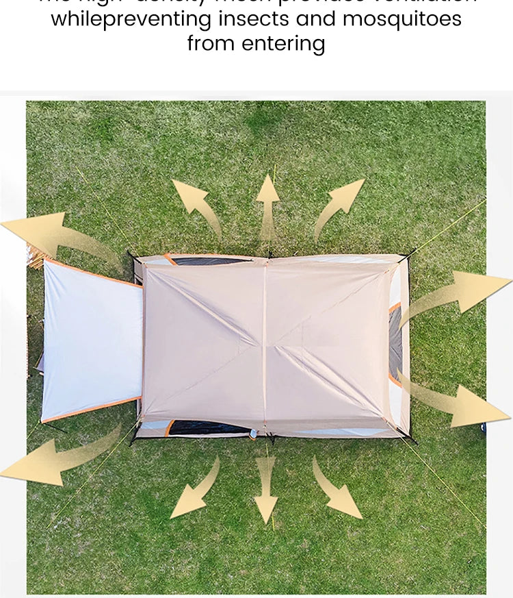 Outdoor Camping Family Tent 3-12 Person Double Layers Oversize 2 Rooms Thickened Rainproof Outdoor Family Camp Tour Equipment