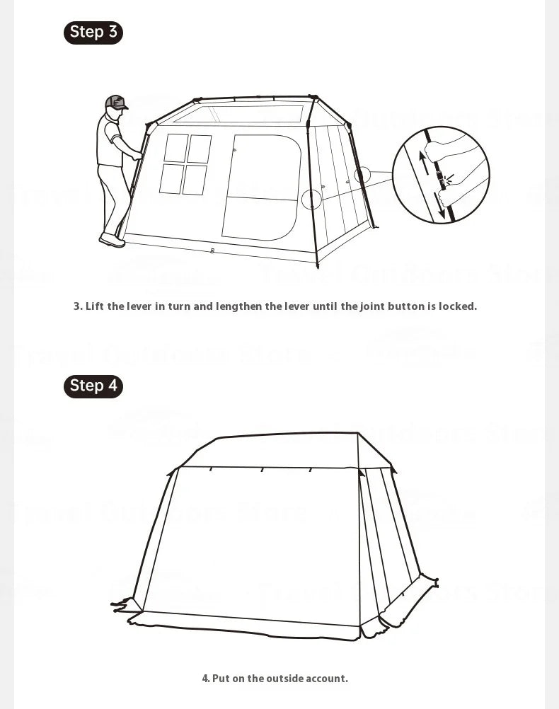 Naturehike Village 6.0-Roof Quick-open Camping Tent Outdoor Portable 150D Titanium Black Oxford Cloth Waterproof Sunscreen Tent