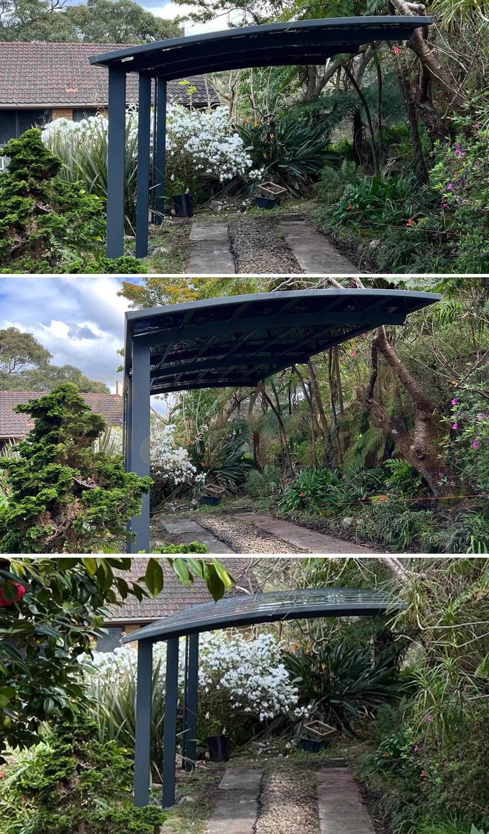 Aluminum Carport Canopy Permanent Outdoor Shelter Waterproof Gazebo Bioclimatic Terrace Shed for Driveway or Patio Protection