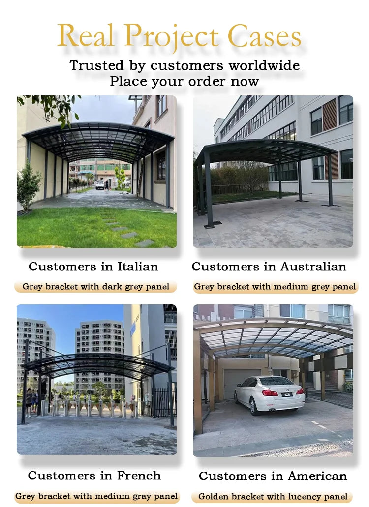 Premium Aluminum Outdoor Structures & Shade, Freestanding Carport Garage with Thick Roof Panels, Reliable Car Parking Shelter