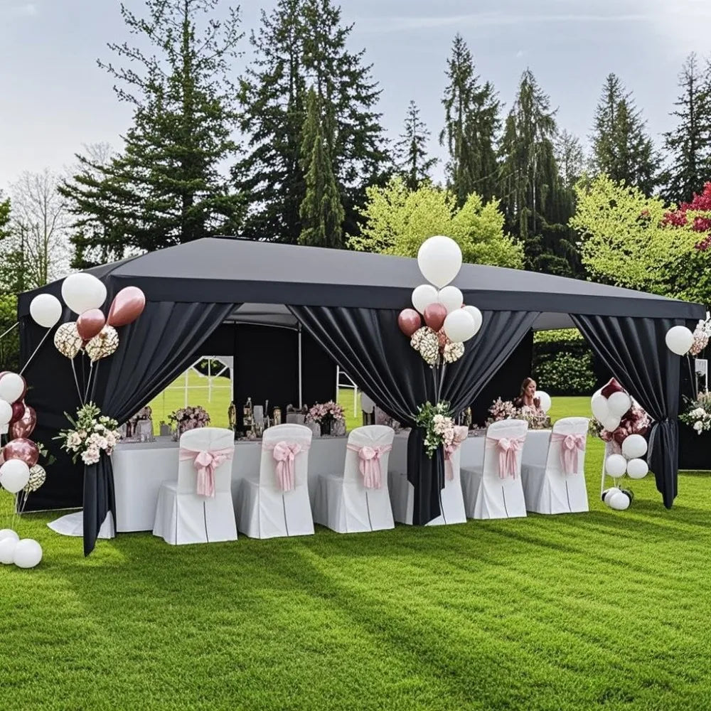 10x20 Pop Up Canopy Tent with 6 Removable Sidewalls, Waterproof Commercial Canopy Ez Outdoor Instant Gazebo UV Protection 50+ Ev