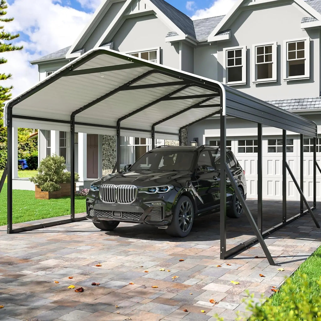 12x20 FT Heavy Duty Metal Carport Galvanized All-Weather Car Shelter Outdoor Garage for Car Boat Tractor Custom