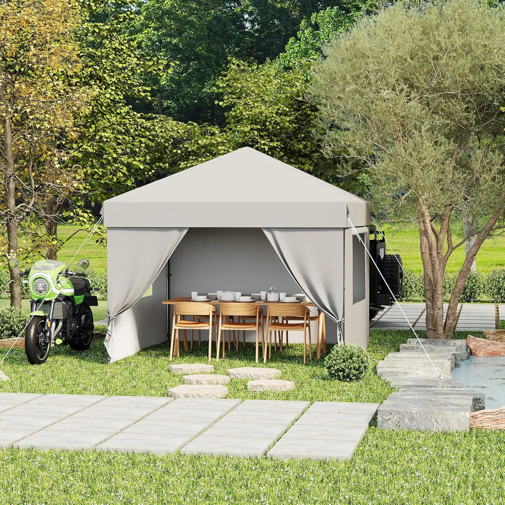 10x10 FT Pop Up Canopy Tent with Sidewalls, Heavy Duty Commercial Instant Shelter, Adjustable Waterproof Outdoor Gazebo with Carry Bag for Events, Parties, Markets