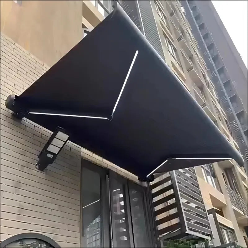 Automatic Awning Outdoor Cassette Foldable Awning Sun Shades Outdoor Retractable Awning Garden Buildings