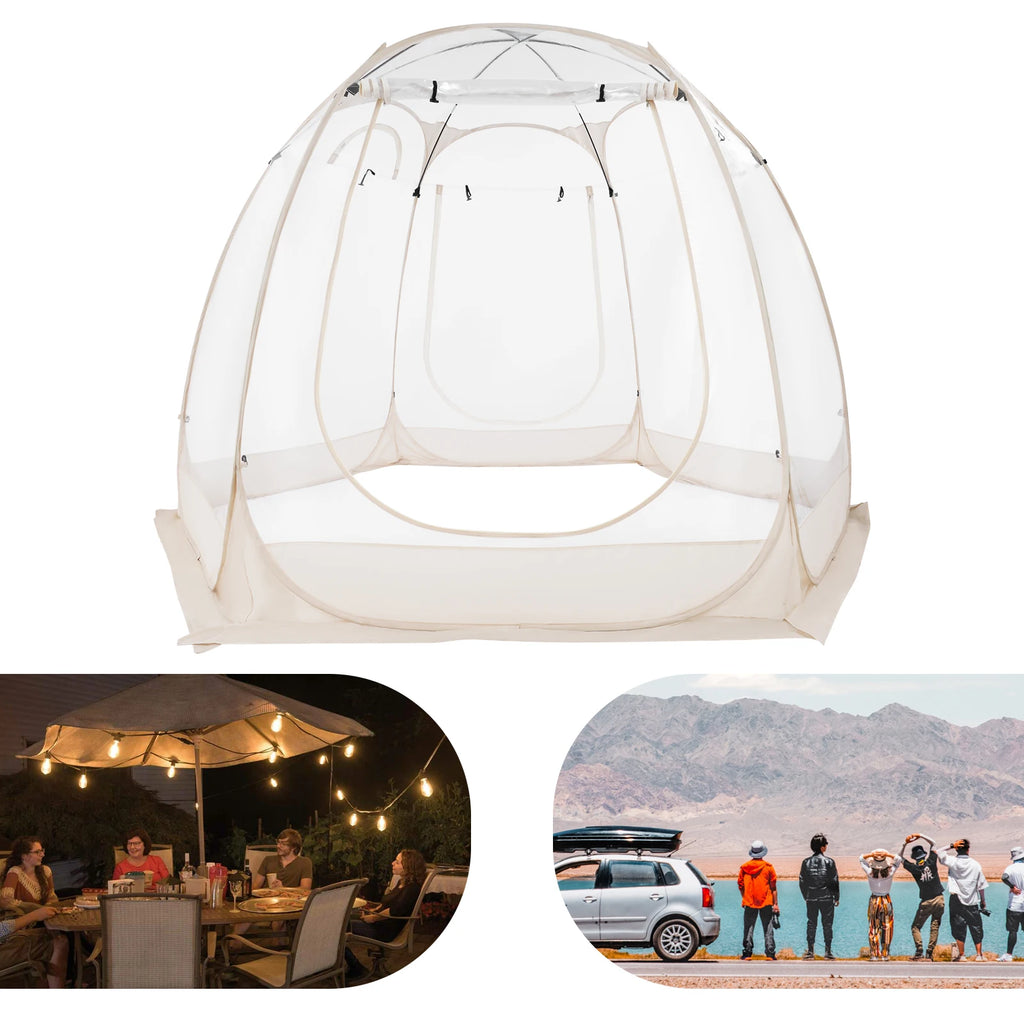 Clear Pop Up Bubble Tent Garden Courtyard Tent Camping Tent for Outdoor Lawns, Backyards  3*2.05m/9.84*6.73ft